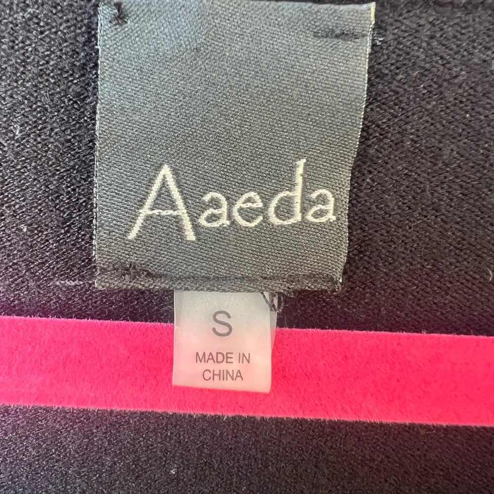 Aaeda Women's Black Cardigan with Floral Accents, no material and care label